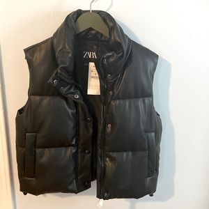 Zara NWT faux leather vest